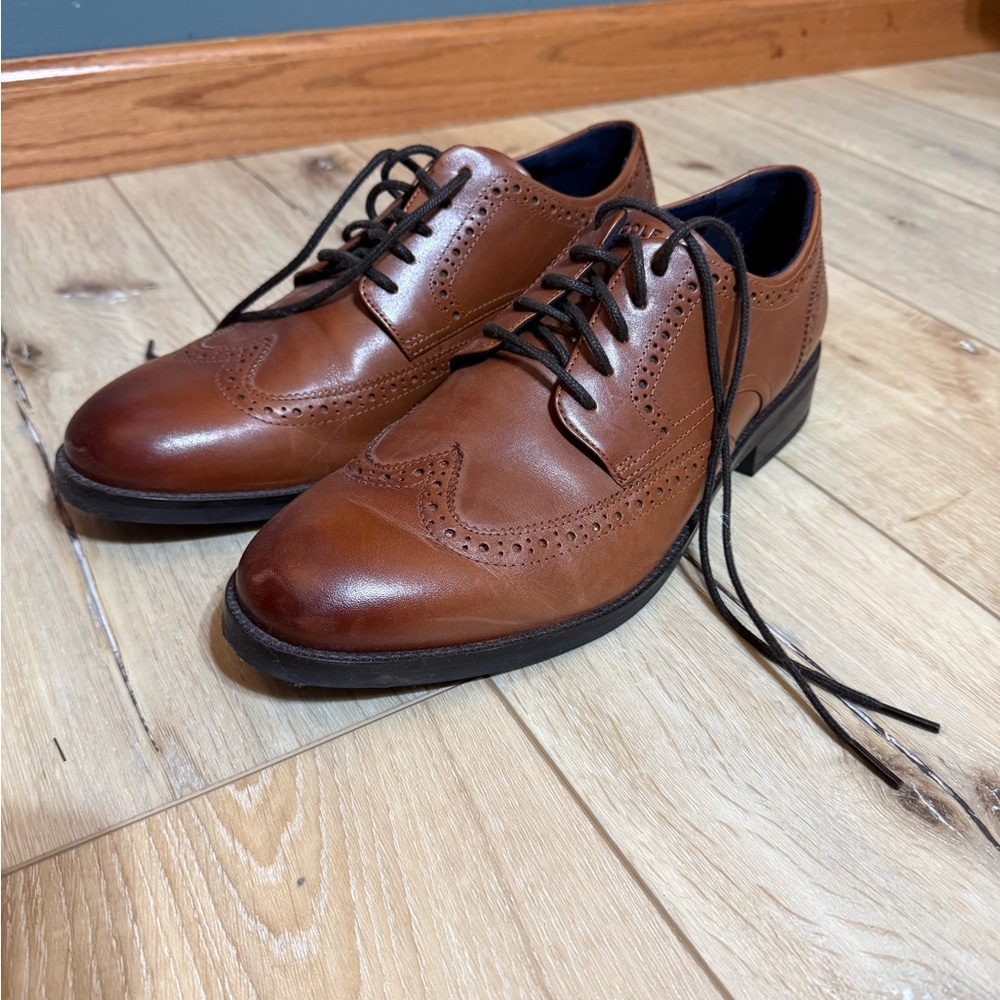 Cole Haan Tan Leather Wingtip Oxfords
